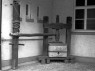 Spindelpresse aus dem J. 1769 mit Pressbett aus Sandstein u. Tummelbaum